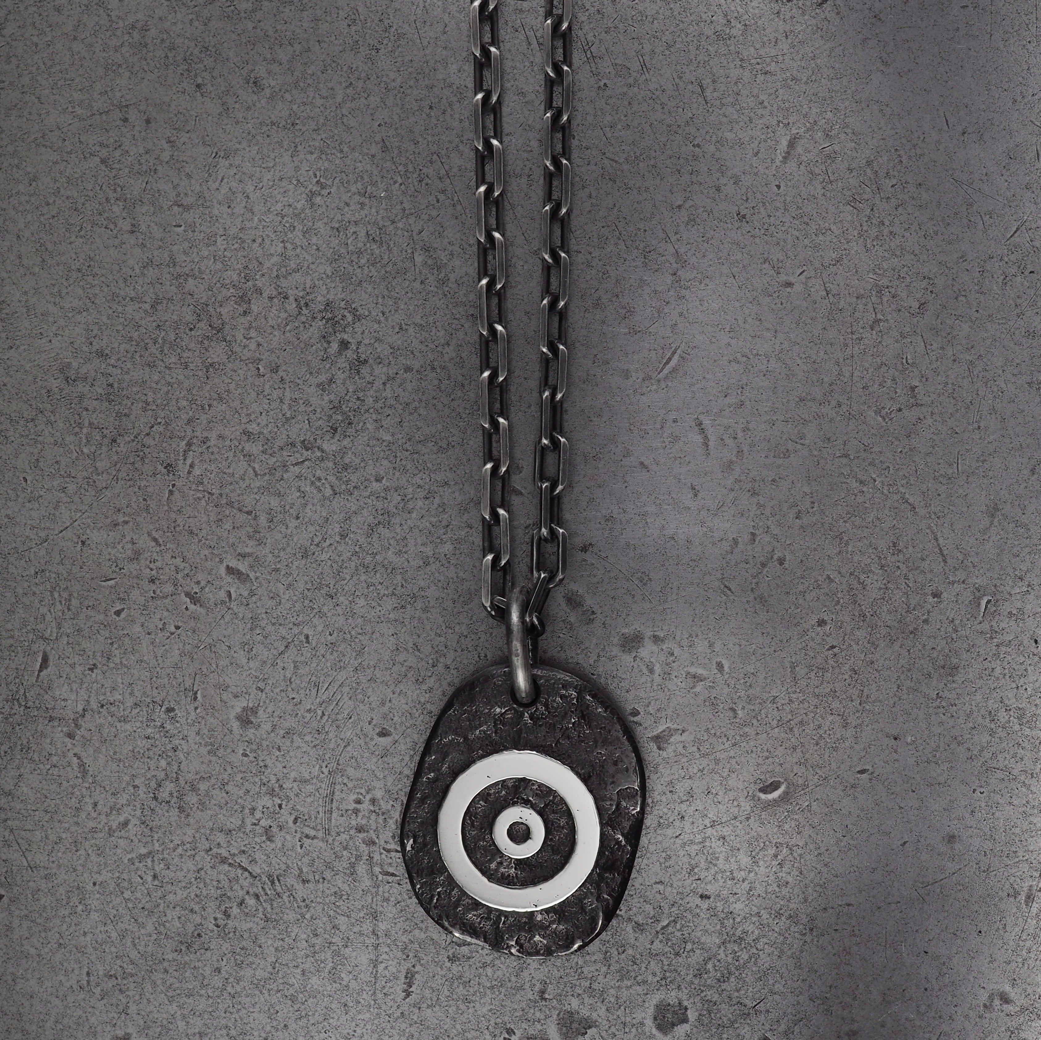 Terra rounded evil eye IV pendant large sterling silver