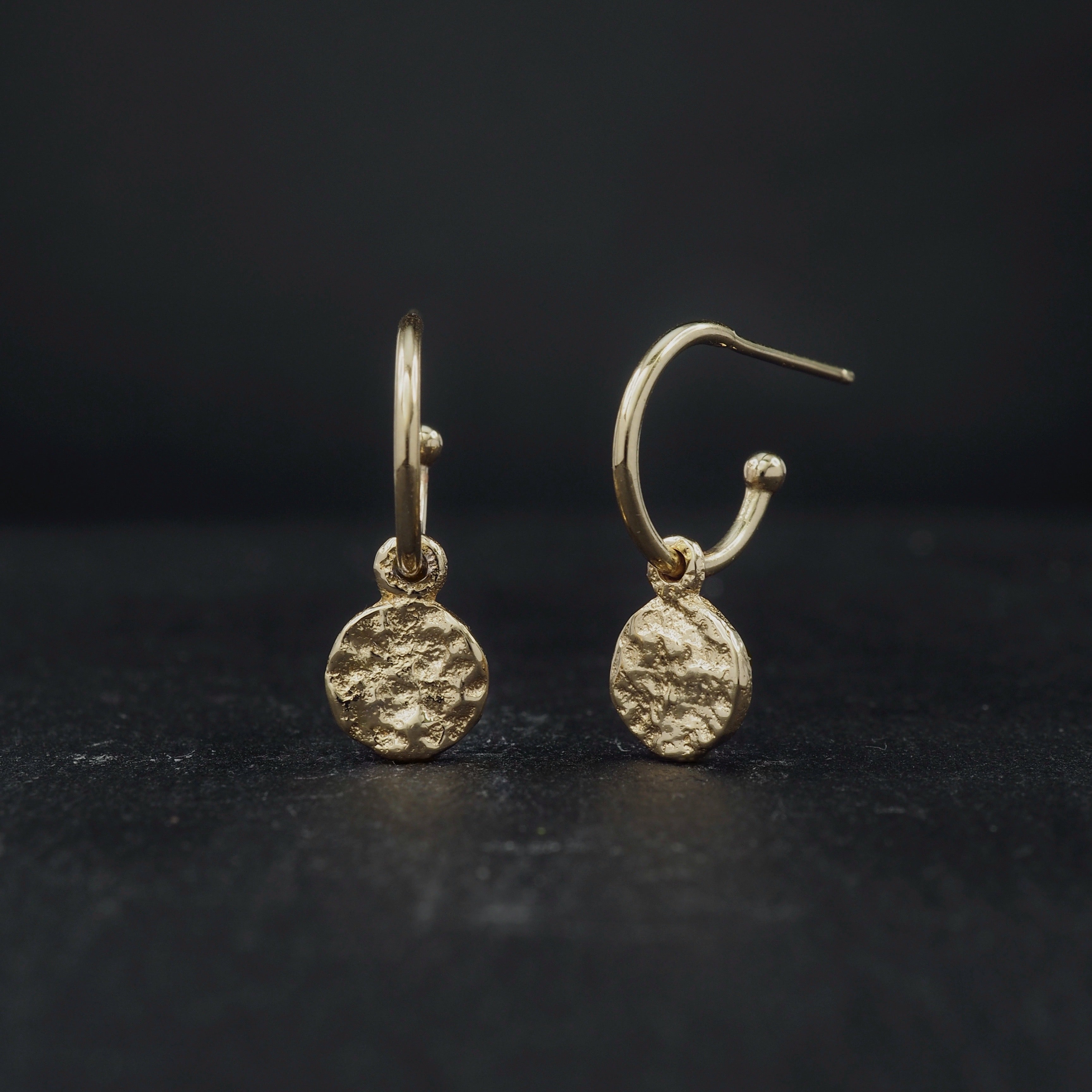 Terra round drop small + open hoop earrings