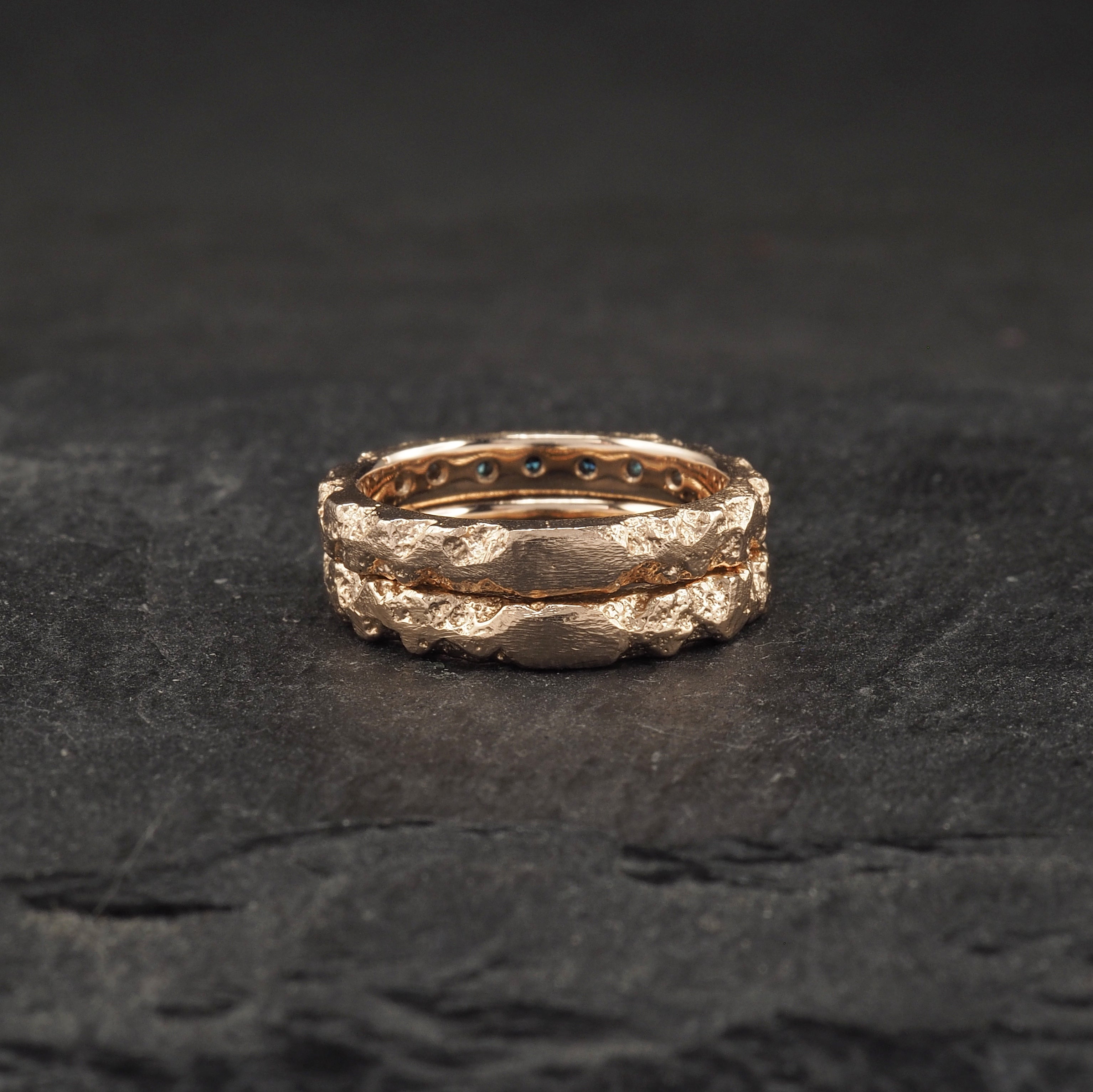 Crater Diamond Band 18k Rose Gold