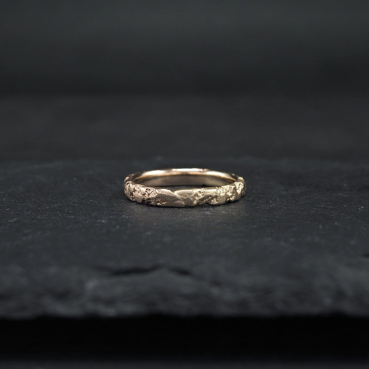 Crater Fused Yellow + Rose Gold Ring Size O