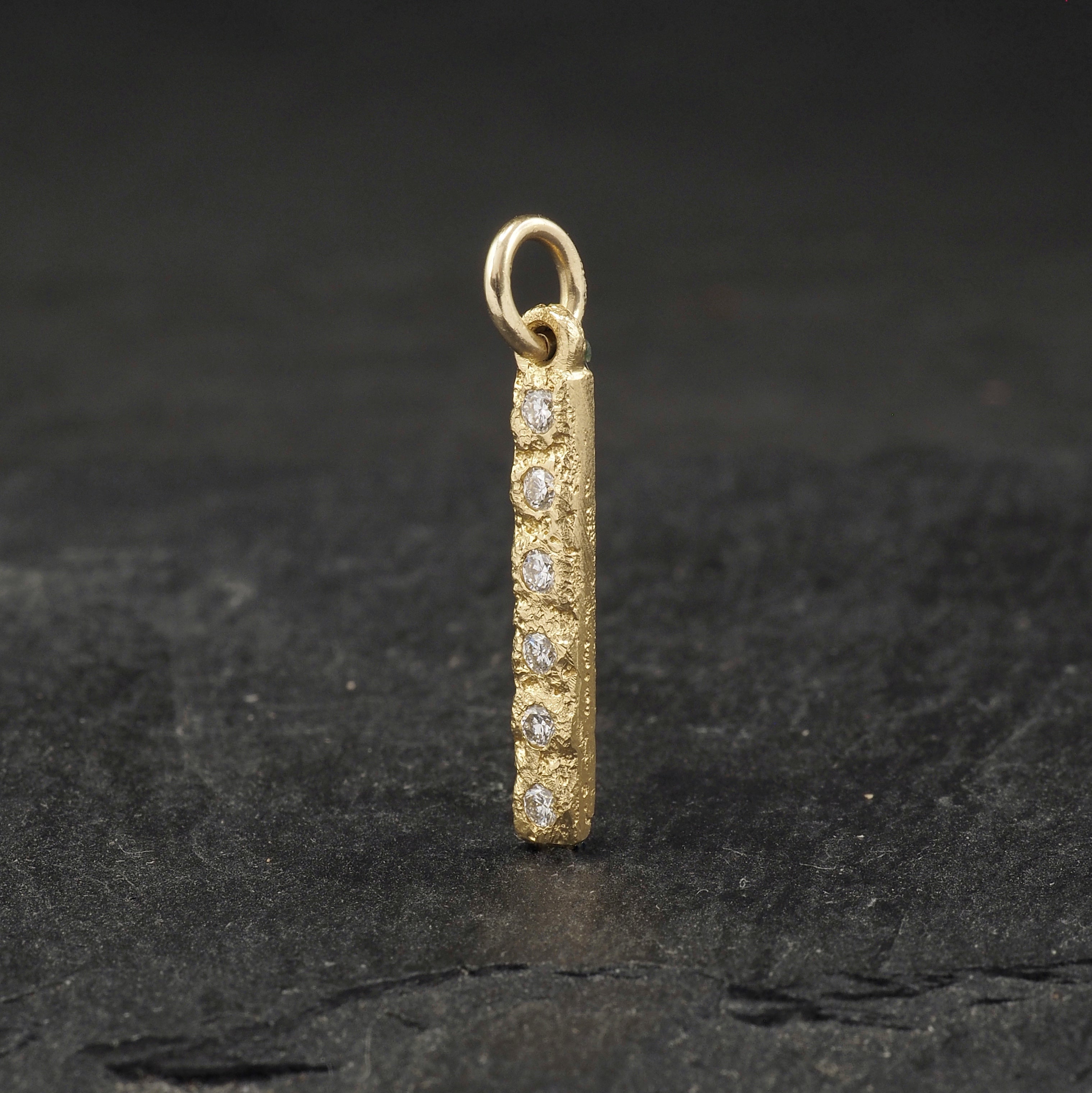 Crater Diamond Bar Pendant