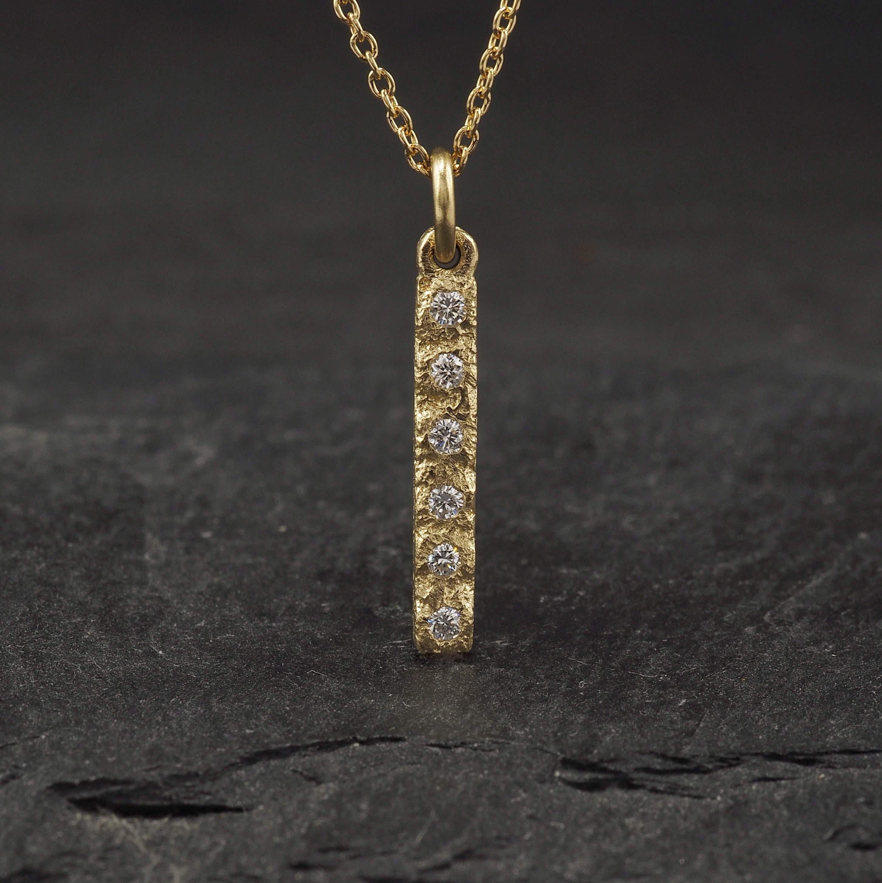 Crater Diamond Bar Pendant