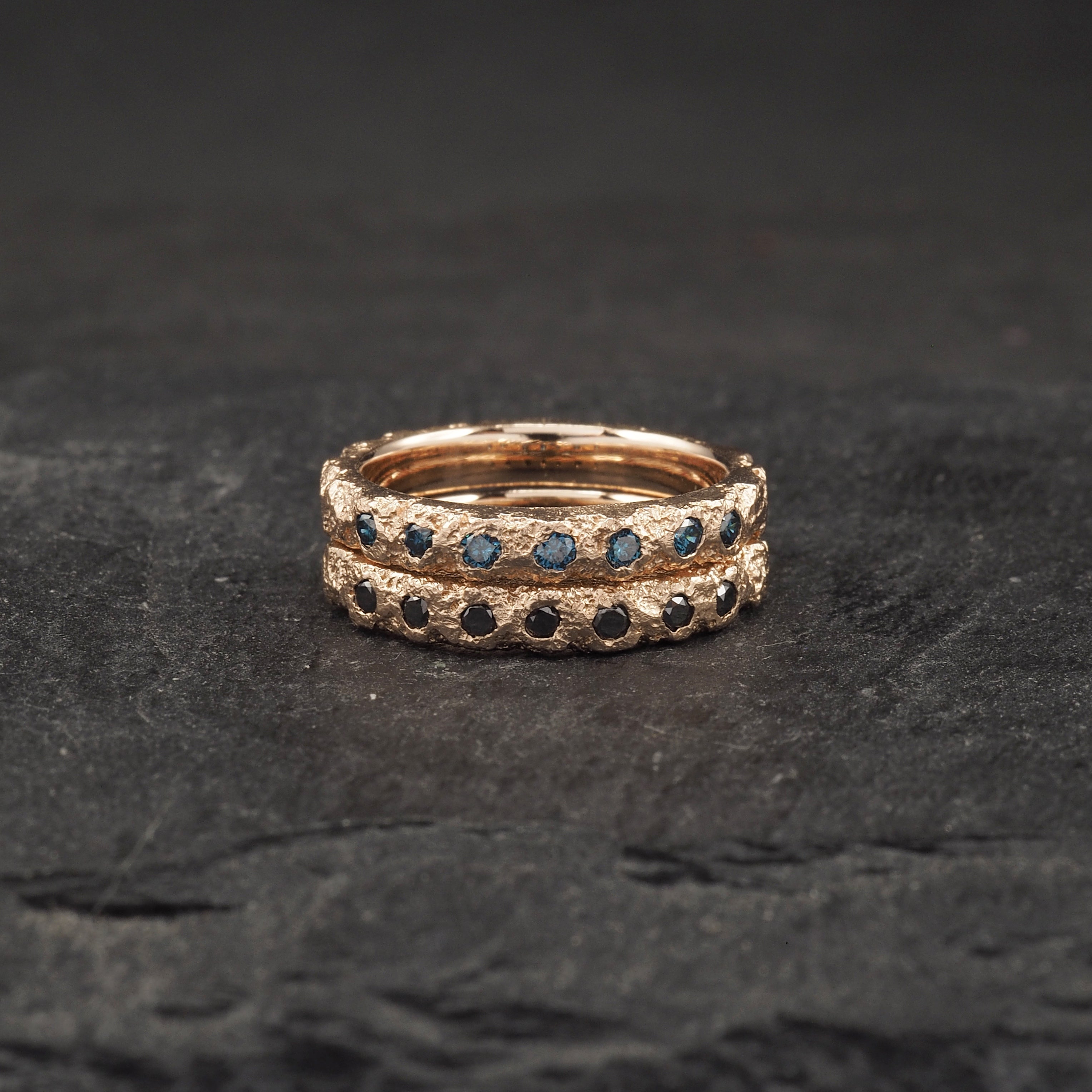 Crater Diamond Band Small - 9k Rose Gold