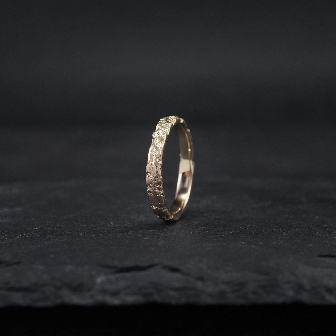 Crater Fused Yellow + Rose Gold Ring Size O