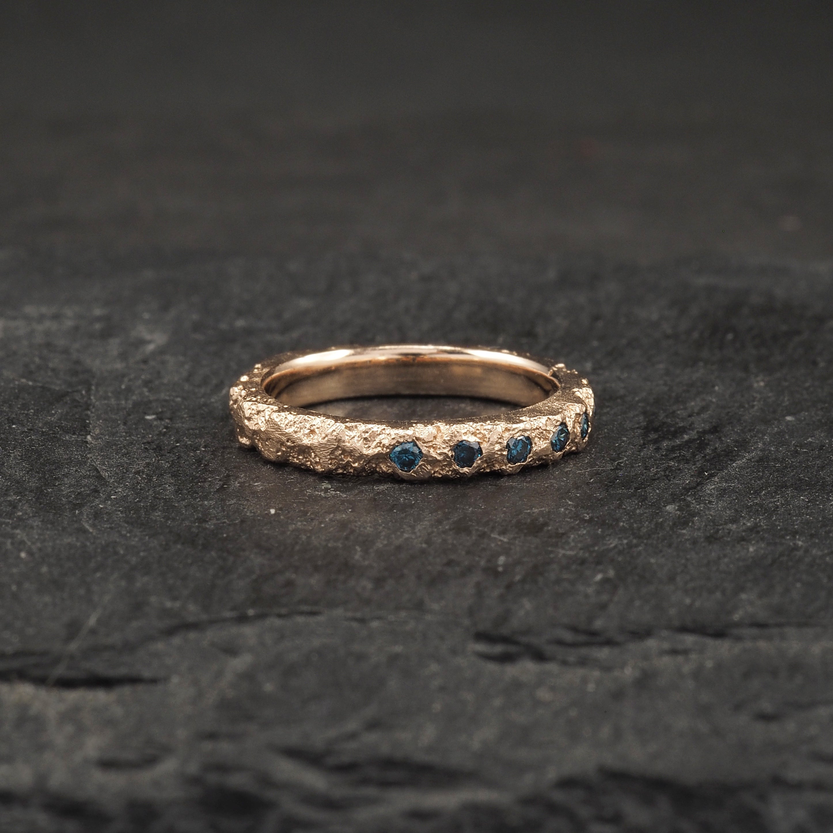 Crater Diamond Band Small - 9k Rose Gold