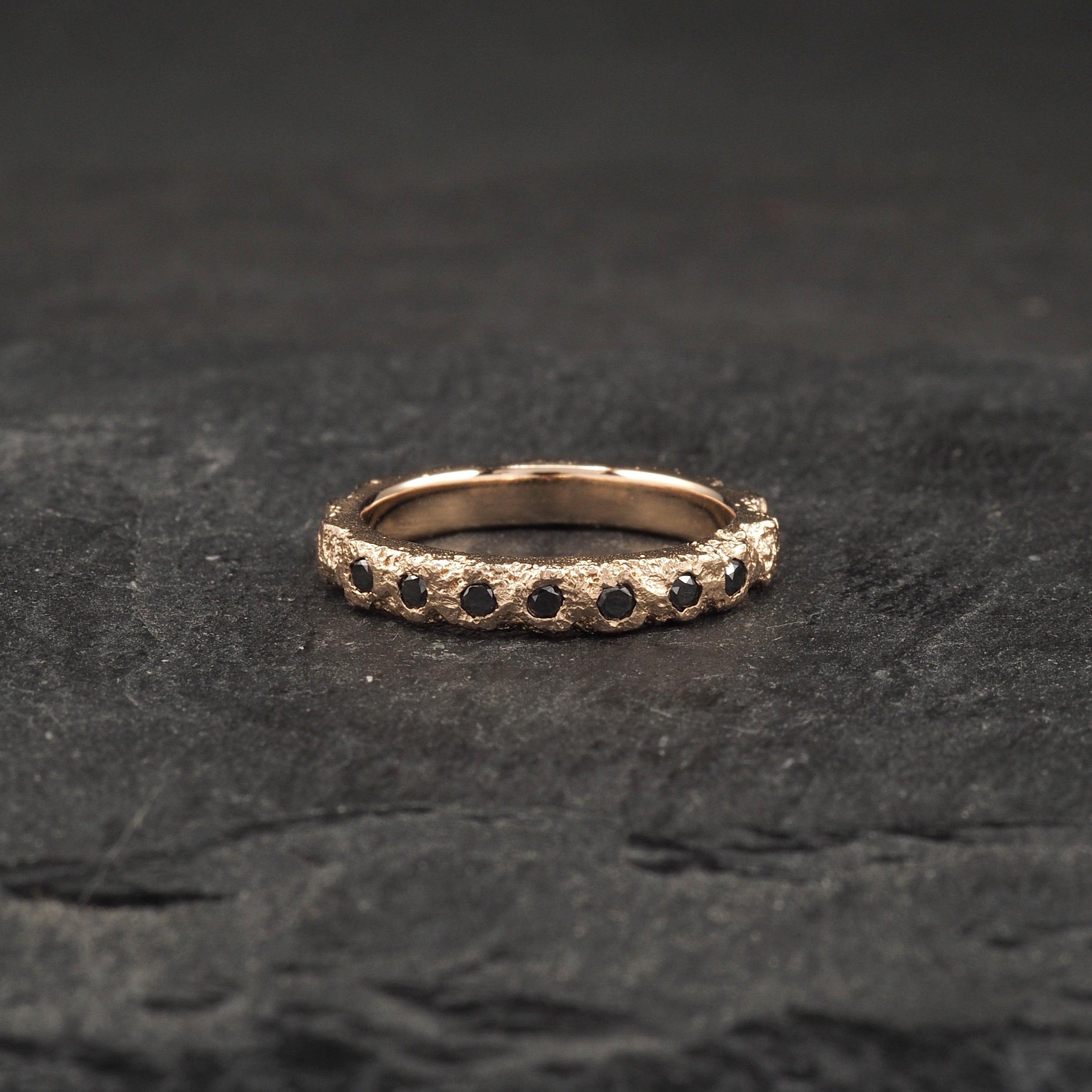 Crater Diamond Band Small - 9k Rose Gold