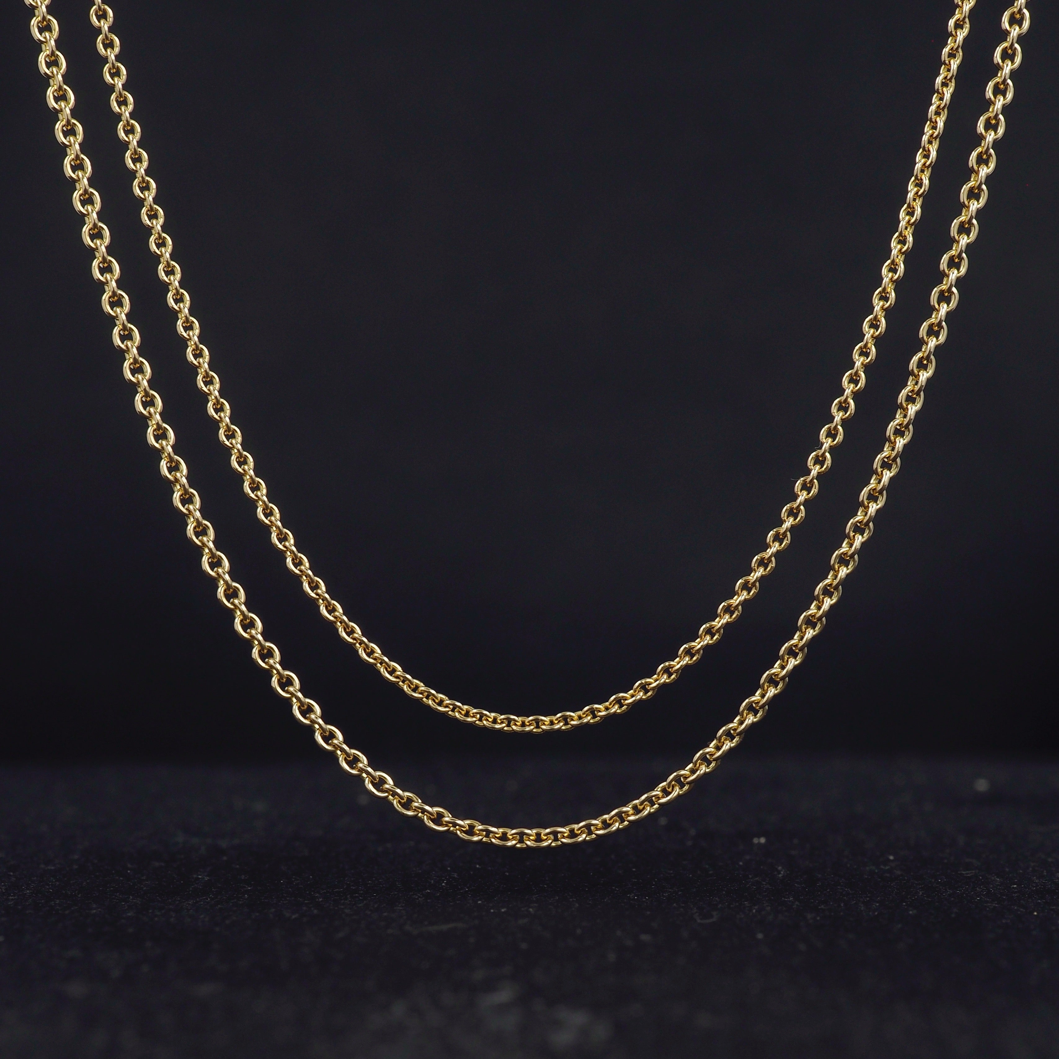 1.3mm gold cable chain