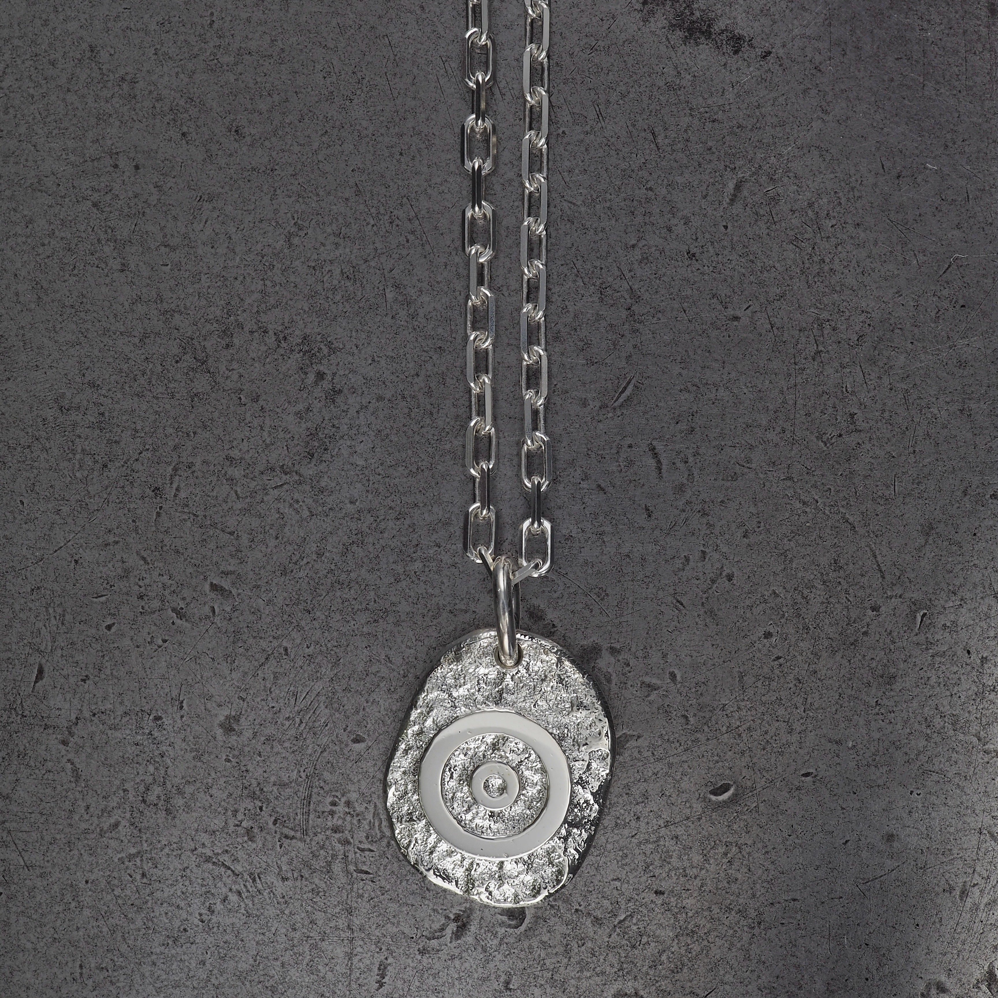 Terra rounded evil eye IV pendant large sterling silver