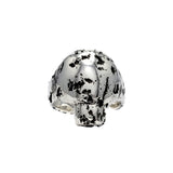 travel inspired unique rough solid sterling silver chunky Eon skull ring ruin