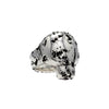 travel inspired unique rough solid sterling silver chunky Eon skull ring ruin