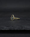 Crater Yellow Gold Ring + Rose Cut Parti Sapphire