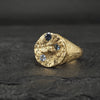 Terra medium signet 18k yellow gold + Australian sapphires