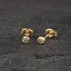 Crater Circle Studs + Grey Diamonds