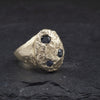 Terra oval domed ring 9k yellow gold + Australian sapphires