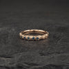 Crater diamond ring 9k rose gold + blue diamond