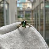 Crater Yellow Gold Ring + Rose Cut Parti Sapphire