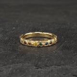 Crater rainbow diamond ring 18k yellow gold