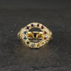 Crater rainbow circle diamond ring 18k yellow gold