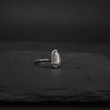 Crater Silver Ring +  Silver Sapphire