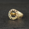 Crater rainbow circle diamond ring 18k yellow gold