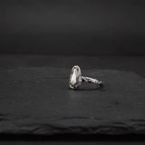 Crater Silver Ring +  Silver Sapphire