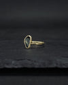 Crater Yellow Gold Ring + Rose Cut Parti Sapphire