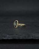 Crater Yellow Gold Ring + Rose Cut Parti Sapphire